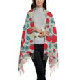thumbnail image 2 of Honeii Tomato Print Scarf Oversized Scarf Tassel Fall Winter Thick Scarf Warm Shawl Women,Women's Scarves & Wraps, 2 of 8