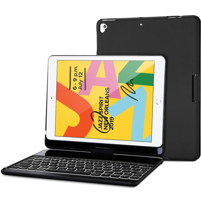 Funda con teclado ProCase con 7 colores retroiluminados para iPad 10.2