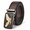 Brown gold, variant on TRISJEM Men's Eagle Ratchet Belt with Automatic Buckle, 1.38" Composite Leather Dress Belt, Adjustable Cut-to-Fit Big and Tall Belt for Jeans and Pants, Black or Brown, Waist 33"-61"
