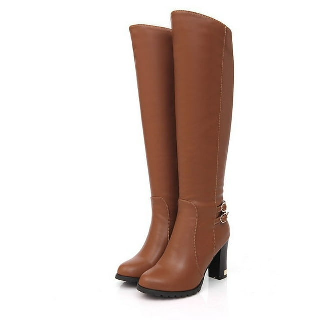 Botas altas Botas de caballero Tacón cuadrado pero botas hasta la rodilla Botas hasta la rodilla Botas de mujer de talla grande Botas Martin