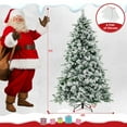 thumbnail image 3 of Costway 6 FT Pre-Lit Flocked Christmas Tree Hinged Xmas Decoration with 250 LED Lights, 3 of 10