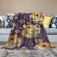 thumbnail image 2 of BCIIG Charming Hamster Flannel Blanket:   Cute Hamsters with Colorful Flowers on a Purple Background, Perfect for Adding a Fun and Whimsical Touch to Your Cozy Space 50x60in, 2 of 6