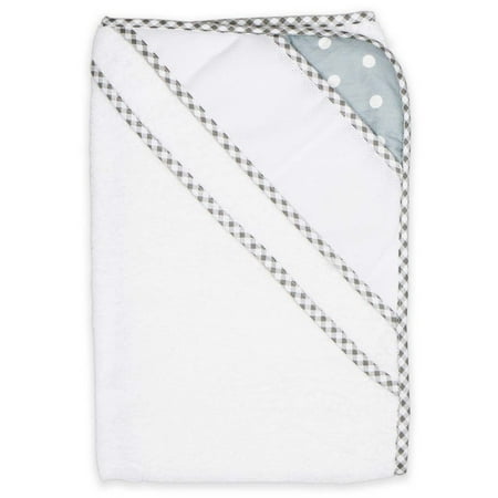 Charles Craft® Grey Polka Dot Baby Hooded Towel
