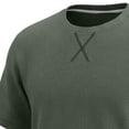 thumbnail image 5 of BVnarty Men's Corduroy Waffle‑Textured Crew Neck Short Sleeve T‑Shirt, Lightweight Summer Sports Tops Army Green S, 5 of 5