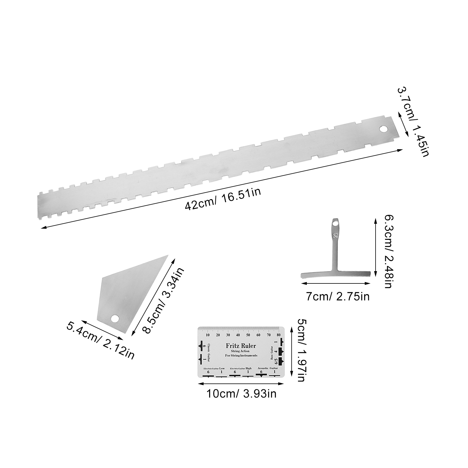ELAYARD Guitar Fret Radius Gauge Metal & Plastic Precision Tool for Accurate Guitar Setup, Maintenance, and Adjustment at Home