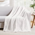 thumbnail image 3 of Exclusivo Mezcla 100% Cotton 4 Layers Muslin Throw Blanket for Couch, Moisture-wicking and Breathable Gauze Blanket with Geometric Pattern for Year Round Comfort, 50"x60", Pure White, 3 of 8