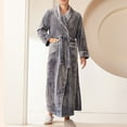 thumbnail image 4 of Kaemgyyd Fleece Maxi Robes for Women Plush Soft Cozy Belted Bathrobe Fuzzy Warm Lightweight Sleepwear with Pockets, 4 of 6