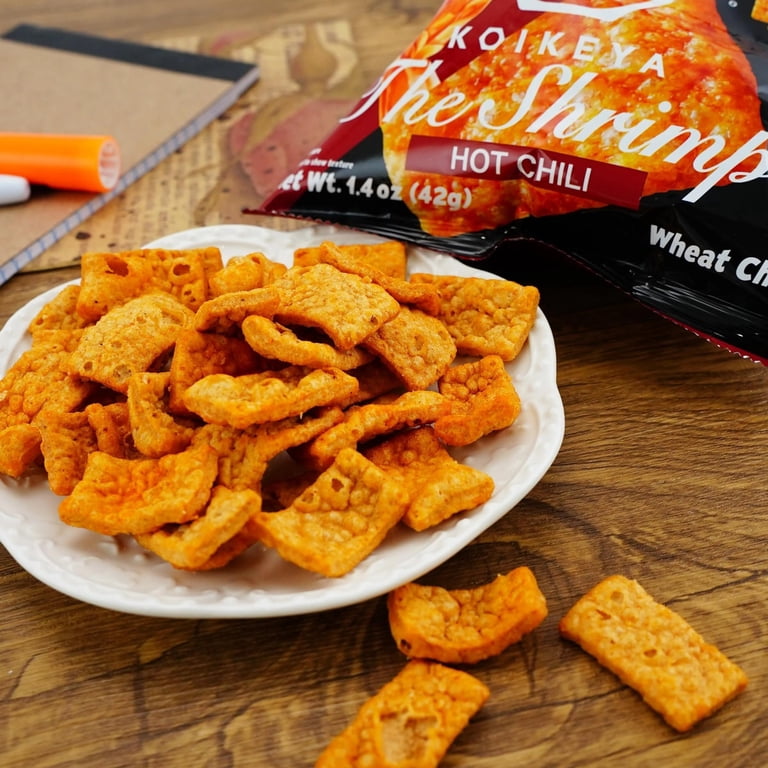 なぎ丸（皮700g＋茎700g） Koikeya The Shrimp Hot Chili Wheat Chips 1.4 oz - Walmart.com