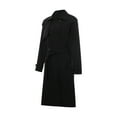 thumbnail image 5 of Sedceaty Women's Double Breasted Long Trench Coat, Classic Lapel Long Sleeve Windproof Overcoat with Belt, 5 of 9