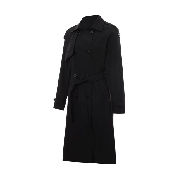 Women's Double Breasted Long Sleeve Trench Coat with Belt, Classic