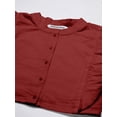 thumbnail image 5 of Moomaya Button Down Solid Cotton Crop Top, Frilled Sleeve Tops Summer Clothing, 5 of 8