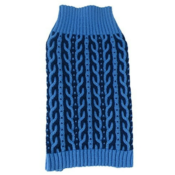 Pet Life ® 'Harmonious' Dual Color Weaved Heavy Cable Knitted Fashion Designer Dog Sweater
