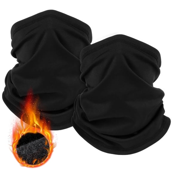 2 Pack Winter Neck Warmer Gaiter Fleece Windproof Face Mask Cover Cold Weather Scarf for Men & Women