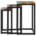 thumbnail image 3 of vidaXL Nesting Tables 3 pcs Solid Teak Wood and Polyresin, 3 of 11