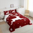 thumbnail image 3 of Manfei Wild Christmas Reindeer Bedding Comforter Set,Xmas Snwoflake Twin Comforter Sets,Red White Bedding Set For Girls Boys,Super Cozy Room Decor Reversible,2 Pieces, 3 of 8