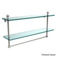thumbnail image 5 of Mambo Collection 22-in Two Tiered Glass Shelf with Integrated Towel Bar in Antique Pewter, 5 of 5