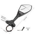 thumbnail image 3 of 1 Pair Universal Rear View Mirrors for Motorcycle LED Turn Signal Mirrors for Handlebar Mount Black, 3 of 8