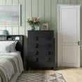 thumbnail image 3 of LGHM 2 Piece Bedroom Dresser Set, Fluted 6 Drawer Chest Dresser & Horizontal 6 Drawer Dresser, Black, 3 of 9