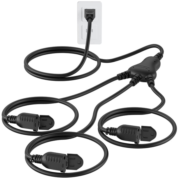Cable de alimentación PLUGTUL 3,7 m exterior con 3 salidas impermeables 125V