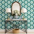 thumbnail image 6 of S4Sassy Peel And Stick Wall Covering, Retro Floral Removable Wallwrap - Green Instant Wall Makeover Mural For Bathroom, Laundry Room, Closet Interior - Self-Adhesive Wallpaper Vinyl -25"X 120", 6 of 7