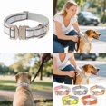 thumbnail image 6 of Reflective Nylon Dog Collars for Medium and Large Dogs Reinforced Heavy Duty Adjustable Pet Collar with Metal Quick Release Buckle - Outdoor Use, 6 of 9