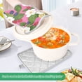 thumbnail image 3 of Yayeee Pot Holders Kitchen Heat Resistant with Pocket 7"x9.8" Cotton Oven Cooking Hot Pads, White Flowers, 3 of 7