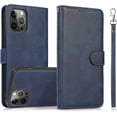 thumbnail image 1 of Funda tipo cartera para iPhone 14 Pro con tarjetero, funda desmontable 2 en 1 para teléfono celular con tapa para mujeres y hombres [bloqueo RFID], carcasa interior de TPU a prueba de golpes, 1 of 5