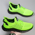 thumbnail image 5 of QWKLEAJ Men’s Casual Shoes Slip On Athletic Sneakers, Breathable Hollow Knit Mesh Blade Non Slip Cushioned Running Trainers for Men Daily Walking Gym Outdoor Workout Footwear Green 8.5, 5 of 6