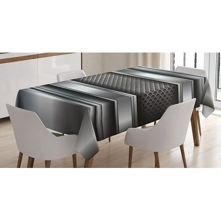 

Grey Tablecloth Realistic Vivid Looking Steel Plates Image Heavy Industry Technology Themed Print Rectangular Table Cover for Dining Room Kitchen Decor 60 X 84 Taupe Gray