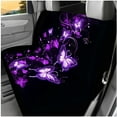 thumbnail image 3 of Pzuqiu 14Pcs Automobile Interior Sets Purple Butterfly Flower Front Rear Seat Covers for Cars Steering Wheel Seat Strap Pads Armrest Pad Headrest Covers Coasters Keychain Fit Most SUV Van Sedan Truck, 3 of 7