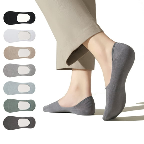 LDU Men's No Show Socks, Solid Skin Friendly Breathable Quick Dry Invisible Low Cut Socks for Daily Wear, 6 Pairs