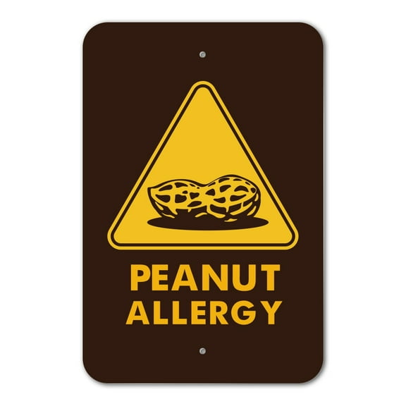 Peanut Allergy Yellow Warning Sign Home Business Office Sign