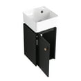 thumbnail image 3 of Tcbosik 12 inch Vanity Cabinet with Ceramic Sink for Small Space, Floating Storage Cabinet with Soft Close Door for Bathroom, Black, 3 of 7