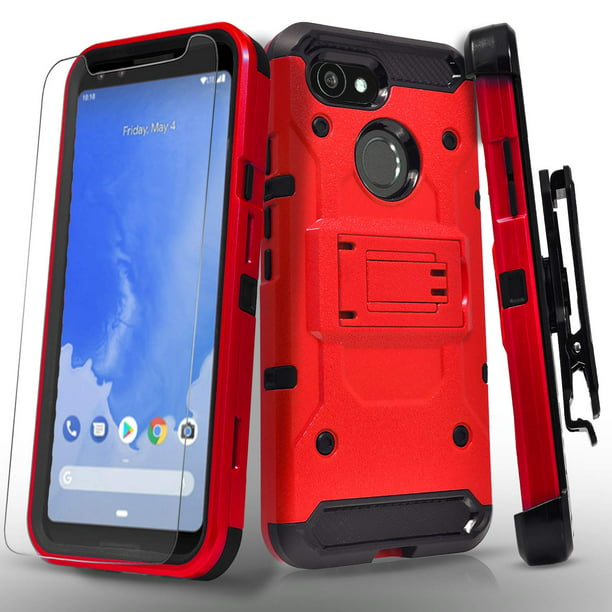 Google Pixel 3 XL Case, With [Tempered Glass Screen Protector Included
