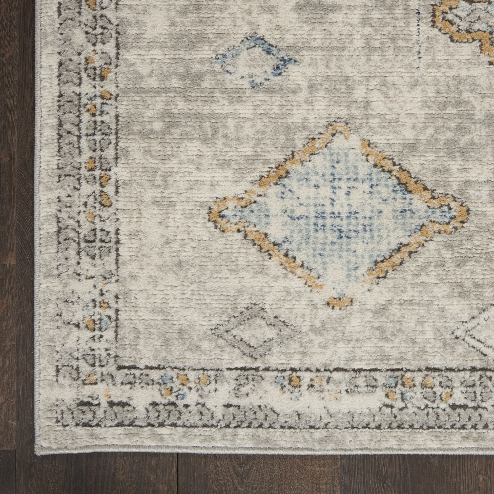 Nourison Concerto Contemporary Geometric Indoor Area Rug Ivory/Grey/Blue 6'7" x 9'6"