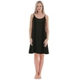 thumbnail image 1 of Lixiuxyad Jupon Femme Couleur Unie avec Base Grande Taille Robe de Nuit Ample (Court) Noir, 1 of 4