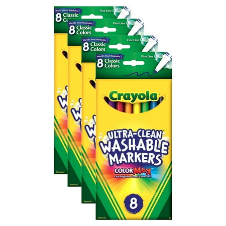 UPC: 0804551961168 | Classic Color Ultra-Clean Washable Markers Fine Tip Pack Of 8 (Pack Of 4)