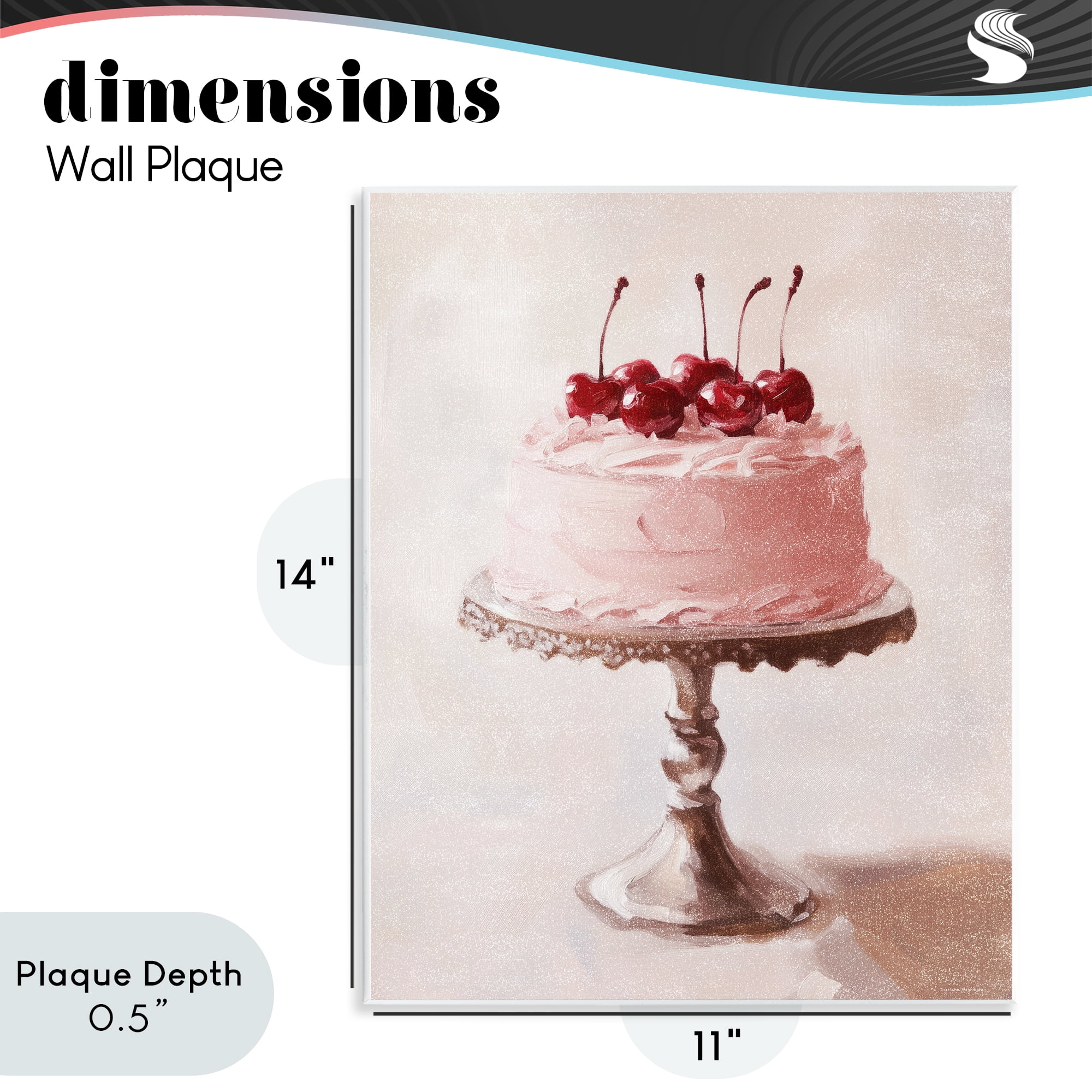 Stupell Industries Cherry Cake Delight Wall Plaque Art, design by Svetlana Aleynikova