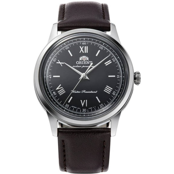 Orient Bambino Leather Strap Black Dial Solar RA-WK0004L Men's Watch