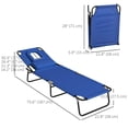thumbnail image 3 of Outsunny 2 Pcs Chaise Longue d'Extérieur Réglable, Chaise Longue Pliante de Jardin, 3 of 10