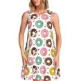 thumbnail image 1 of Fotbe Colorful Donuts Vestido de Verano sin Mangas para Mujer – Vestido Midi Línea A, Estilo Camiseta Floral, Vestido Playero Casual y Fluido, 1 of 7