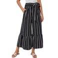 thumbnail image 2 of Women'S Wide Leg Palazzo Pants Elastic High Waisted Casual Flowy Beach Pants with Pockets Black L, 2 of 6