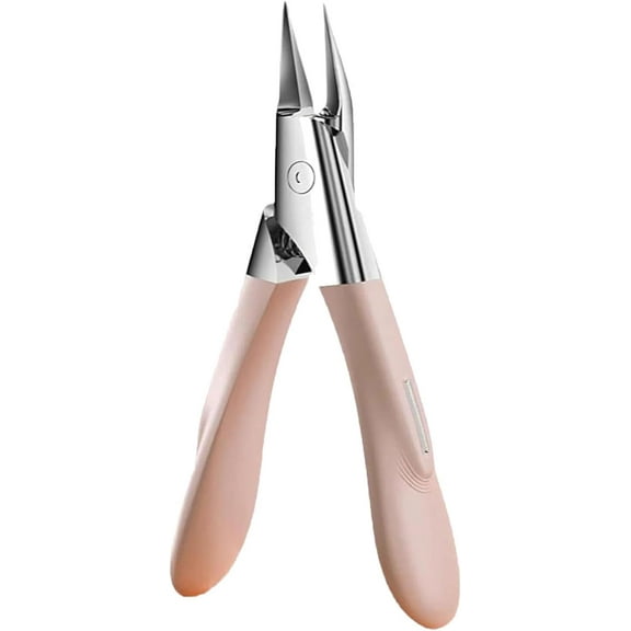 Welnax Nail Pro Guard Clippers, Stainless Steel Ingrown Toenail Clippers (Non-Slip Handle for Thick Nails) (Pink)