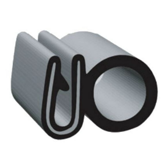 Clean Seal Door Window Channel Seal G7011-S-50 U-Channel Type; Clip-On With Side Bulb; 1/8 Inch Flange Size; Black/EPDM Ethylene Propylene Diene Monomer