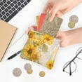 thumbnail image 5 of PU leather Coin Purses & Pouches Small Wallet Whimsical Watercolor Sunflowers, 5 of 7