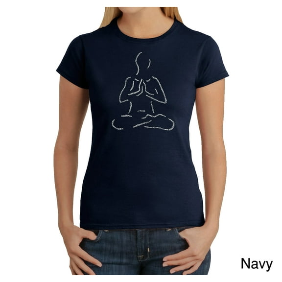 LA Pop Art Women's Word Art T-Shirt - POPULAR YOGA POSES