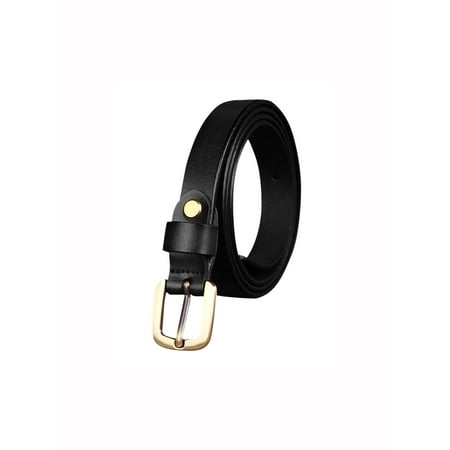 Skinny Black Belt unique bargains women's adjustable single pin buckle skinny leather waist belt 1