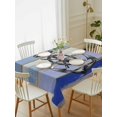 thumbnail image 2 of Nautical Anchor Rectangle Tablecloth, Vintage Navy Blue Wooden Boards Country Waterproof & StainResistant Tablecloth, Washable Oil-proof Table Cover for Dining/Party/Wedding/Camping/Buffet 52x70 In, 2 of 9