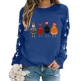 thumbnail image 3 of WEAIXIMIUNG Sweat-Shirt Court Grande Taille Noël Oversize Femmes Manches Longues Col Rond Sweat-Shirts Imprimé Poulet Léger Ample Haut, 3 of 5