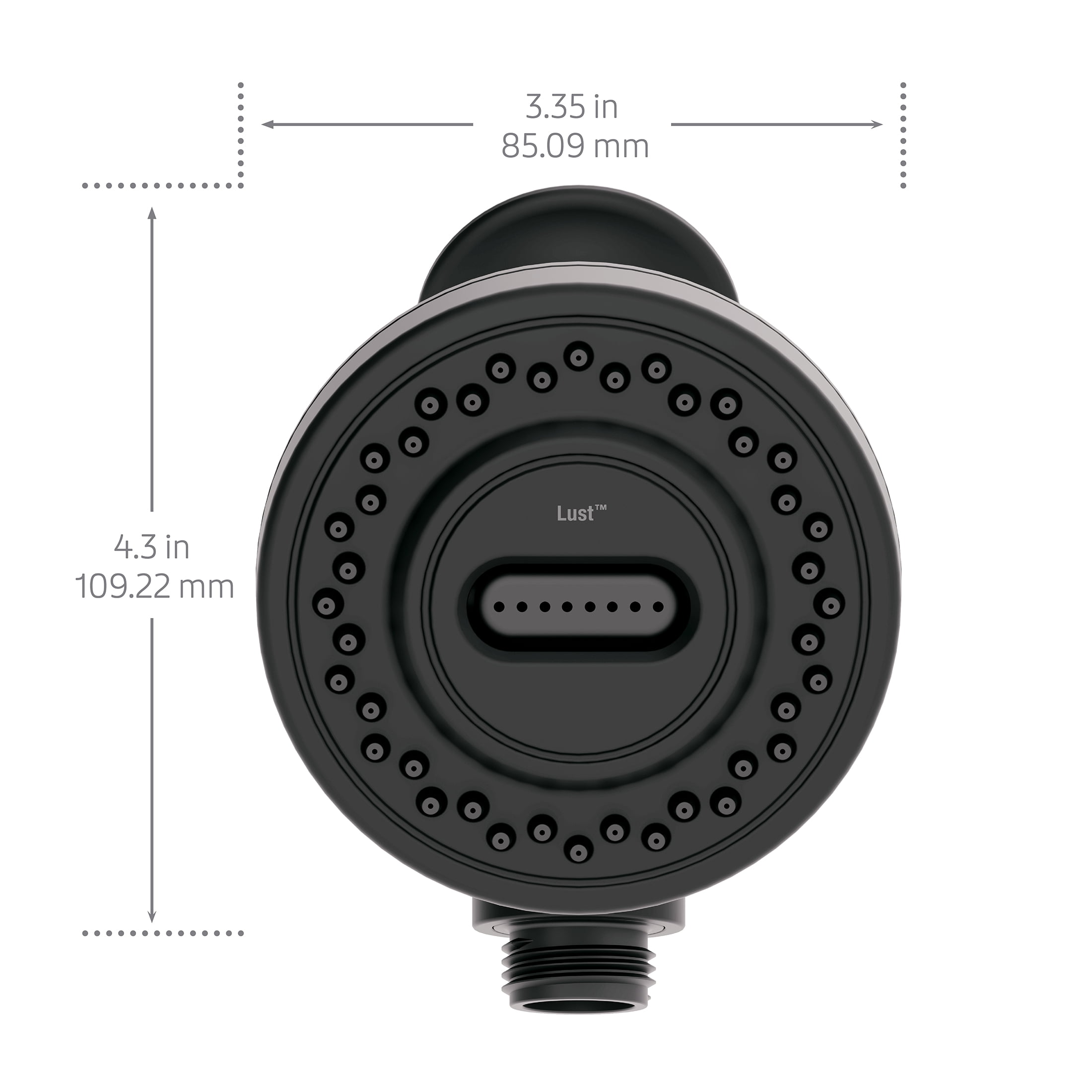 Oxygenics Lust Elysium 2-Setting Matte Black Water Pressure Massager - 72" Hose